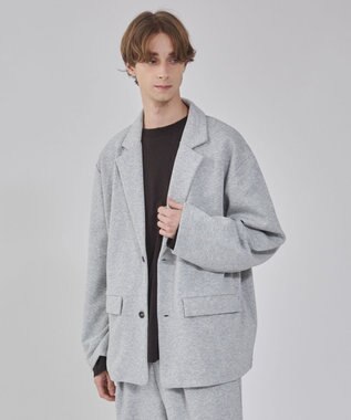 WEGO 【ユニセックス着用ITEM/MLサイズ展開】ボンディングスウェットテーラードジャケット 杢グレー