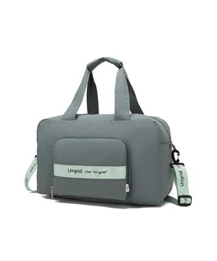 style code 【Ungrid/アングリッド】撥水軽量ソフトナイロン ロゴテープ折り畳みラージ　トラベルボストンバッグ(33L） ミント