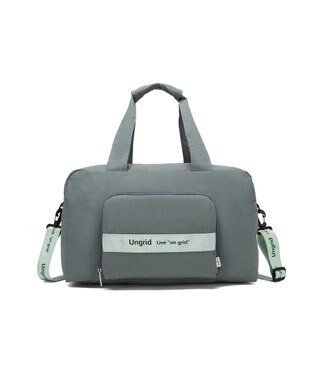 style code 【Ungrid/アングリッド】撥水軽量ソフトナイロン ロゴテープ折り畳みラージ　トラベルボストンバッグ(33L） ミント