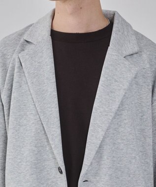 WEGO 【ユニセックス着用ITEM/MLサイズ展開】ボンディングスウェットテーラードジャケット 杢グレー