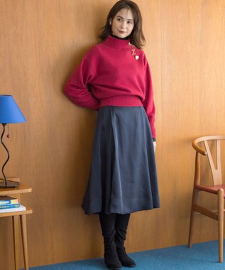 組曲 S シャイニーオーガン フレアスカート ネイビー系