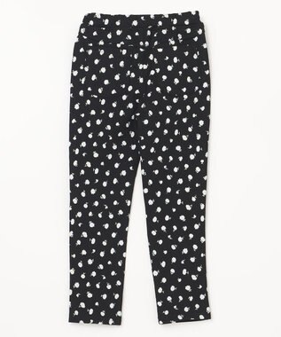 ANY KIDS 総柄 カット パンツ ブラック×花柄