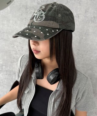 WEGO ロゴラインストーンキャップ 柄1