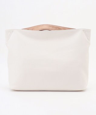 自由区 型押しクロコハンドルトート バック アイボリー系