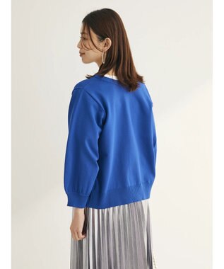 Green Parks 前後２ＷＡＹ　７分袖ハイゲージカーディガン Blue