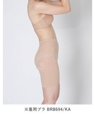 WACOAL ガードル ロング丈 【EverChic】 綿混メッシュ生地(本体) 通気性(本体) ほどよくおなか押さえ フリーカッティング仕様(裾) レディース GRC430 /ワコール カラシ