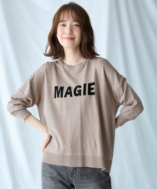 ANY L 【洗濯機可】インターシャロゴニット モカ