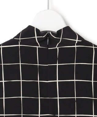 ICB L 【30th ANNIVERSARY】 ウィンドウペンプリント プルオーバーブラウス ブラック×アイボリー