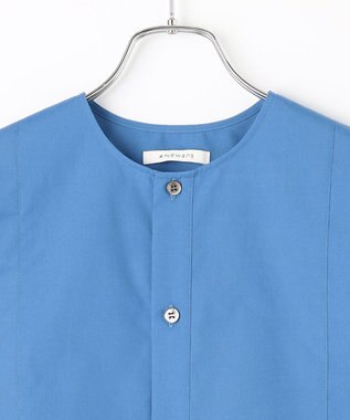 #Newans 【ANSWER for モダンベーシック】ビブヨークデザインブラウス ブルー系