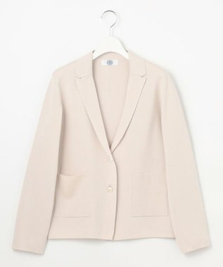 J.PRESS LADIES 【洗える】Cotton Acetate ニット ジャケット ベージュ系
