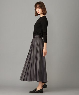 ICB 【洗える】エクストラファインメリノ クルーネックプルオーバー ブラック系