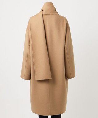 23区 L 【エステータ】ウールリバー ストールデザイン コート キャメル系