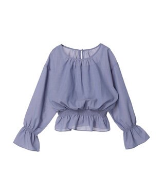 earth music&ecology シャーリングシアーブラウス Blue