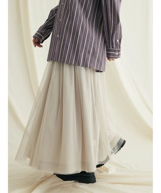 CRAFT STANDARD BOUTIQUE リバーシブルチュールスカート Gray Beige