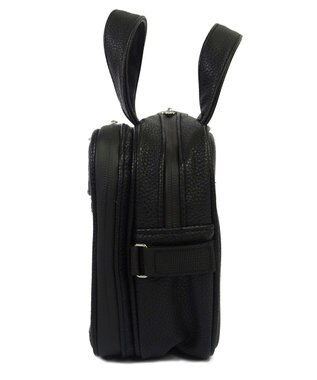 +RING 【プラスリング】【数量限定】メンズ向け  synthetic leather mini boston bag BLK SR403 黒