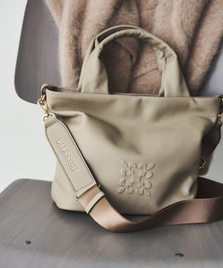 russet 《Souffle TOTE》レザー2WAYトートバッグ（SF-288） GrayBeige