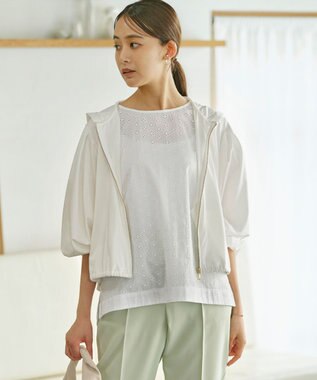 組曲 L 【UVケア・WEB限定】ライトジャージーパーカー アイボリー系