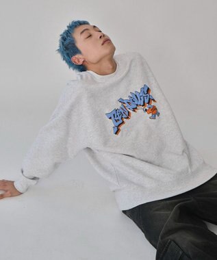 WEGO 【ユニセックス着用ITEM/MLサイズ展開】別注BENDAVISバブルロゴプルオーバー アッシュグレー