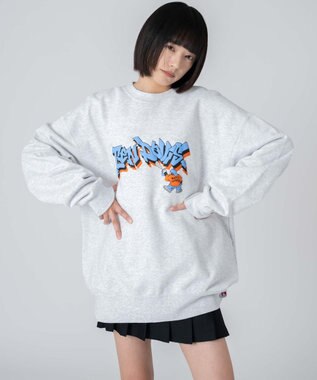 WEGO 【ユニセックス着用ITEM/MLサイズ展開】別注BENDAVISバブルロゴプルオーバー アッシュグレー