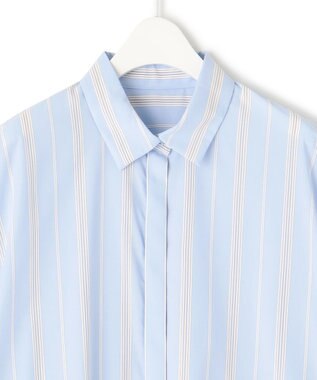 ICB 【WEB限定カラーあり・洗える】ラッフルデザインシャツ サックスブルーストライプ系［WEB限定］