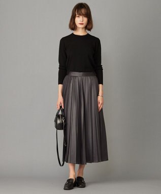 ICB 【洗える】エクストラファインメリノ クルーネックプルオーバー ブラック系