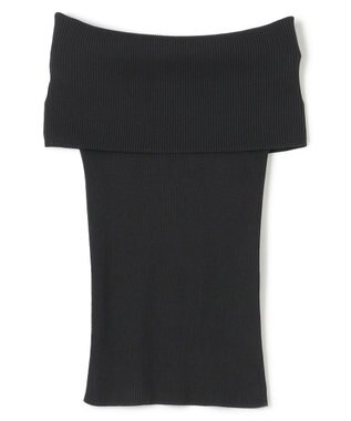 BEIGE， 【洗える】BRERA / オフショルダーストレッチリブニット Black