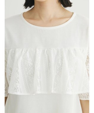Green Parks ・ＳＵＧＡＲ　ＳＰＯＯＮ　レースフリルプルオーバー Off White