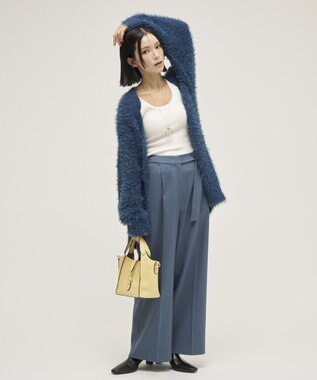 YECCA VECCA 金釦アクセントベルトワイドパンツ