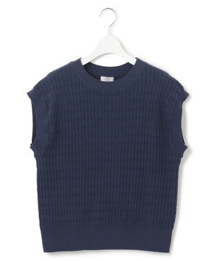 J.PRESS YORK STREET 【WOMEN】コットンケーブル ベスト ネイビー系
