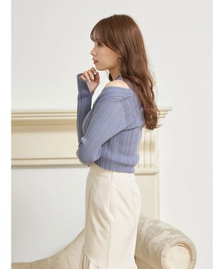 earth music&ecology ＳＥＴ２点ショートカーディガン＋レイヤードタンク Blue