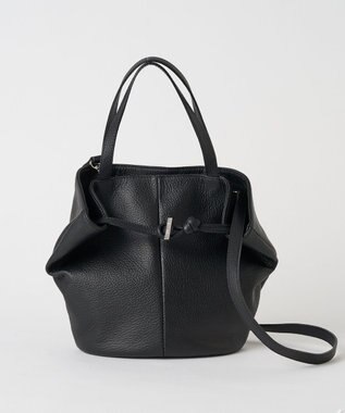 russet レザー2WAYミニトートバッグ(CE-1643) Black