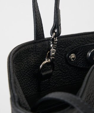 russet レザー2WAYミニトートバッグ(CE-1643) Black