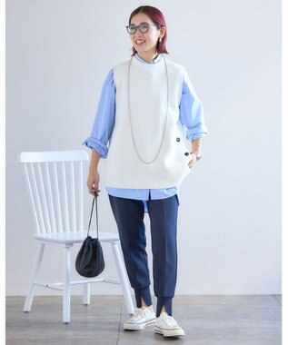 UNFILO オーバーシャツ ブルーストライプ