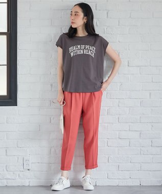 ANY 【UVケア/接触冷感/ウエストゴム】イージーケア美脚パンツⅡ テラコッタ