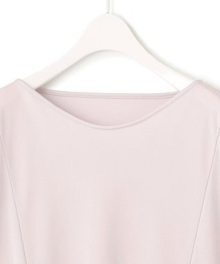 ICB 【洗える】トリアセサテンスムース 5分袖プルオーバー パールグレー系