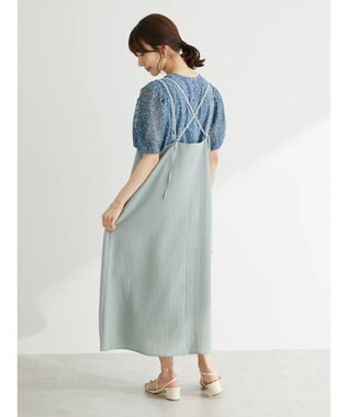 Green Parks 表面感キャミワンピース Blue