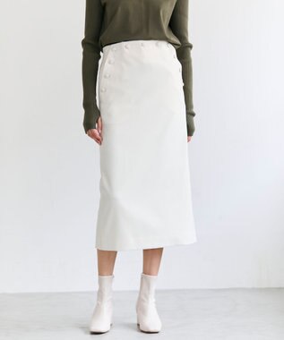 BEIGE， LAZUL / マリンボタンIラインスカート