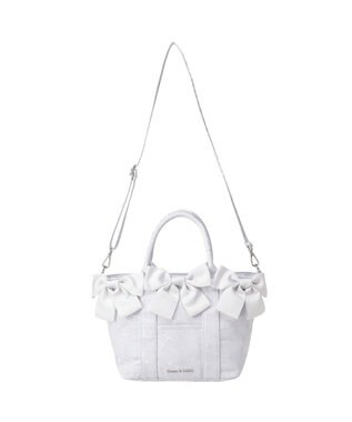 Maison de FLEUR ブルーマニアボリュームリボン２ＷａｙトートＭバッグ Light Blue