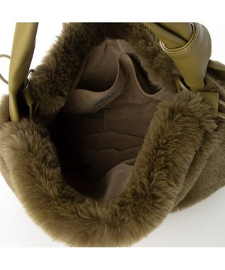 UNBILLION cachecache リボンハンドルエコファードロストバッグ カーキ