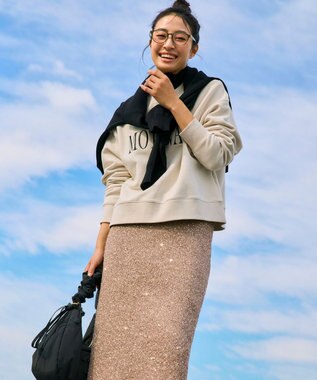 自由区 【カタログ掲載】スパンコールストレッチ スカート モカ