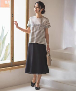 J.PRESS LADIES L 【洗える】シアートリコット フレアー スカート ブラック系