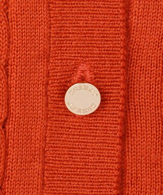 J.PRESS LADIES KNIT BASIC クルーネック カーディガン オレンジ系