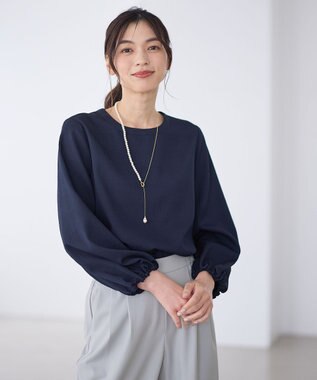 ANY ポコポコバルーン袖ブラウス ネイビー