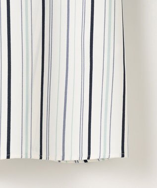 ANY SIS S 【洗える】ラッフルフレアジョーゼット ブラウス ネイビーストライプ