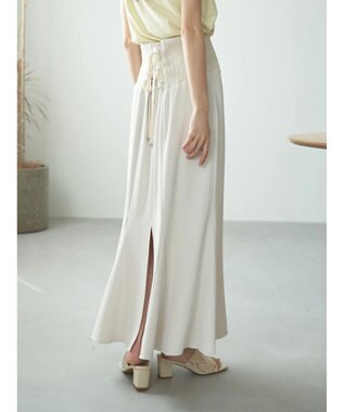earth music&ecology バックレースサイドリブマーメイドスカート Ecru