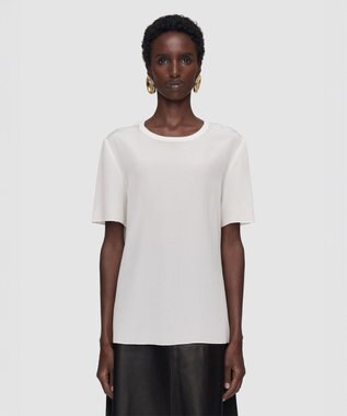 JOSEPH 【FOUNDATIONS】クレープ ド ソワ　シルクTシャツ NEW RUBIN