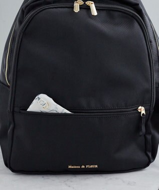 Maison de FLEUR 撥水加工ポケットリボンリュック Black