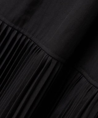 23区 S 【GOLD LABEL】トリアセテートオーガンジー プリーツワンピース ブラック系