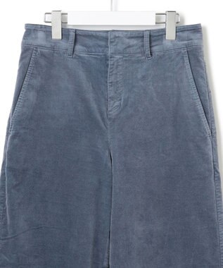 23区 【洗える】23区DENIM ベルベットストレッチ ワイドパンツ ブルーグレー