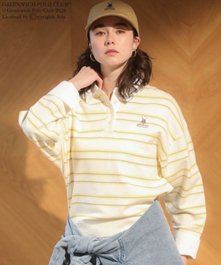 Green Parks GREENWICH POLO CLUB(TM)布帛ドッキングポロニットプルオーバー